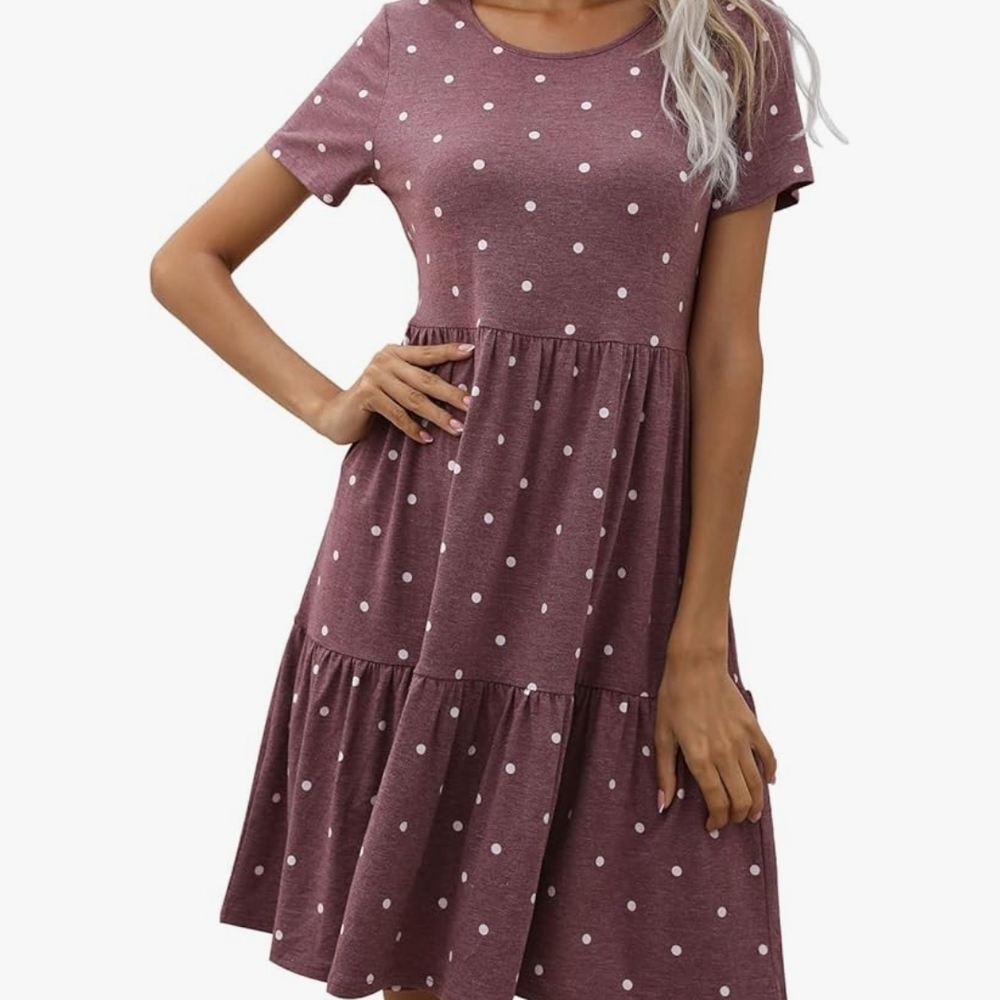 Polka Dot Short Sleeve Dress